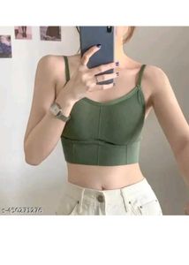 Women's Olive Green Seamless Padded Sports Bra
