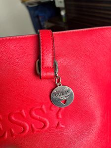 Authentic Guess Red Tote Bag