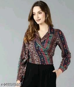 Stylish Printed Wrap Top