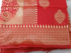 BANARASI SILK Red Saree with Gold Border😍🥰🤩