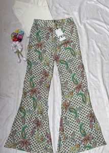Zara Boho Paisley Print Wide Leg Pants