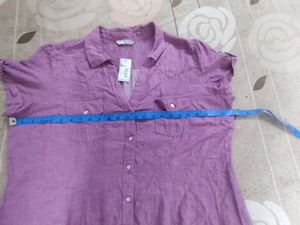 Purple Button-Up Tunic Top
