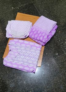 Sale🥳🥳Lavender Cotton Kurta Set[3inches Margin A