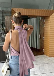 Newme Elegant Drape Halter Neck Top