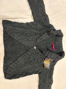 Chic Dark Grey Cable Knit Bolero Cardigan