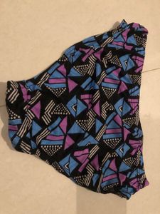 Retro Geometric Print Bikini Top