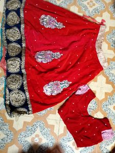 Red Embroidered Saree