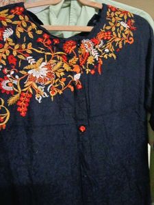 black Embroidered Kurta
