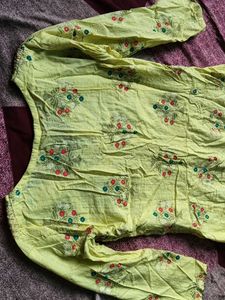 Boho Yellow Embroidered Dress
