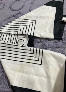 Westside Chic Black &amp; White Silk Scarf