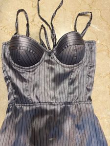Striped grey boss vibe jumpsuit
