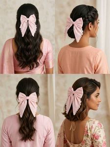 Chic Pink Bow Hair Clip
