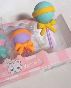 🦄 Kawaii Lollipop Erasers - Set of 4 🦄