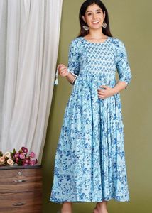 Blue Maternity Kurta