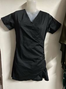 Chic Black Wrap Top