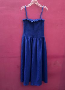 H&amp;M smocked blue dress - Size small