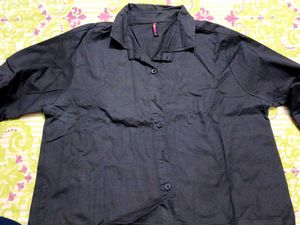 Black crop shirt with Embroidered Sleeves