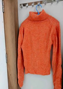 Orange Turtleneck Sweater