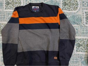 Casual Striped Crewneck Sweatshirt