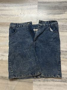 Vintage Wash Denim Skirt