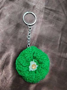 crochet flower keychain