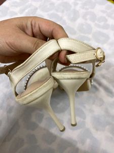 classy  satin ankle woman heel