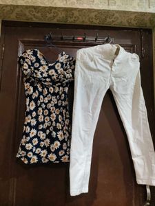 Daisy Dress &amp; White Jeans