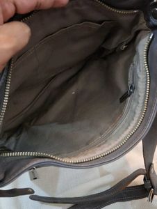 Stylish Dark Grey Leather Crossbody Bag