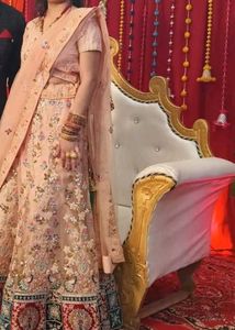 Beautiful Peach Embroidered Lehenga Set