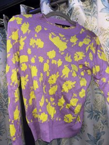 Purple & Yellow Knit Sweater
