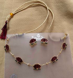 Lotus Necklace & Earring Set