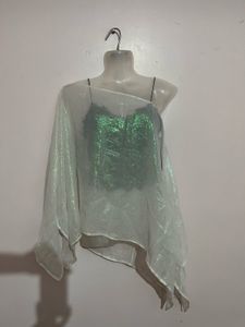 y2k Sheer Mermaid Overlay Top without inner