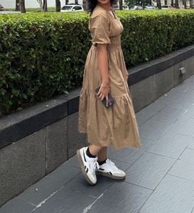 Khaki coloured modest dress