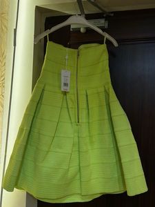 Green Strapless Mini Dress