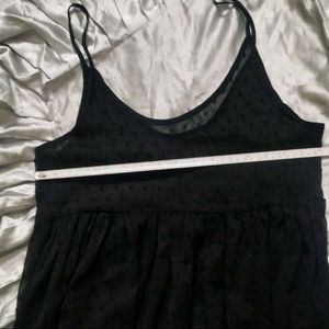 Black Textured Sheer Top