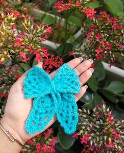 Handmade Crochet Bow 🎀 Hair Clip