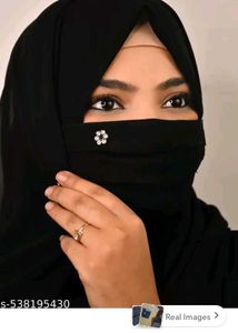 Elegant Black Hijab mask with Rhinestone Brooch