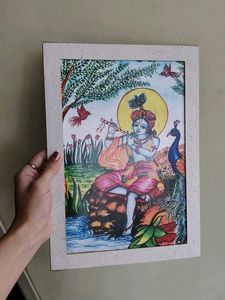 Handmade eco-friendly framed Krishna ✨