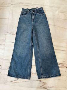 Blue wide leg denims