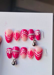 Press-On Nails with Charm