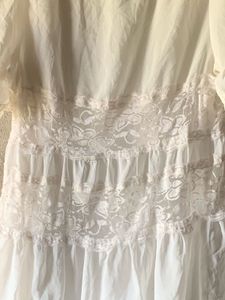 Sheer Lace Trimmed White Shirt