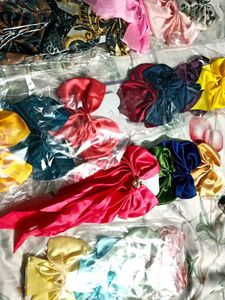 Set of Assorted Satin Bow Hair Clips