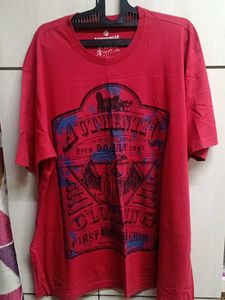 Red Colour Printed T-shirt Rarely Used