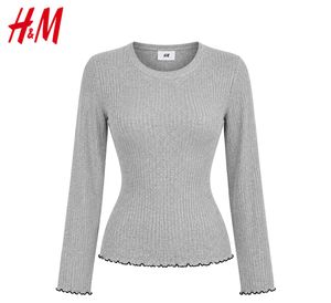 H&M Ribbed Long Sleeve Top