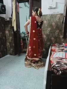 Dark Maroon Velvet Bridal Lahenga