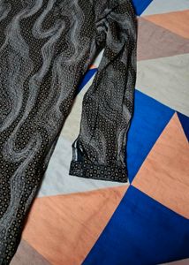 Stylish Black Kurta with Unique Print