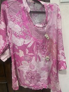 Bohemian Pink Floral Print Kurta