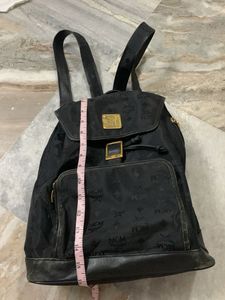 Authentic MCM Logo Print Backpack