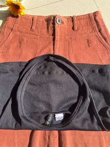 h n m black top with skirt