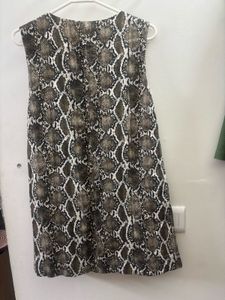 H&amp;M Snake Print V-Neck Mini Dress